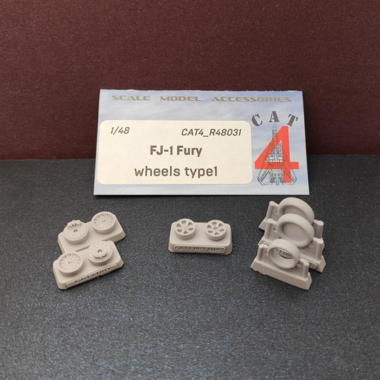 CAT4 R48031 1/48 FJ1 Fury wheels type 1, scale model accessories kit